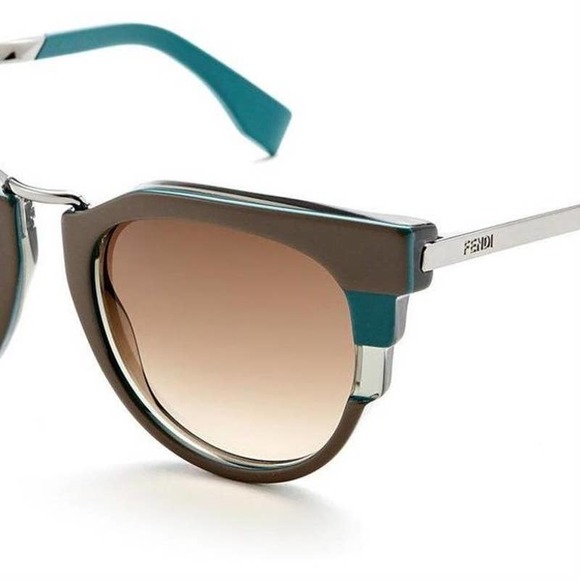 FENDI Teal Gray Cat Eye Metropolis Sunglasses - Picture 2 of 8
